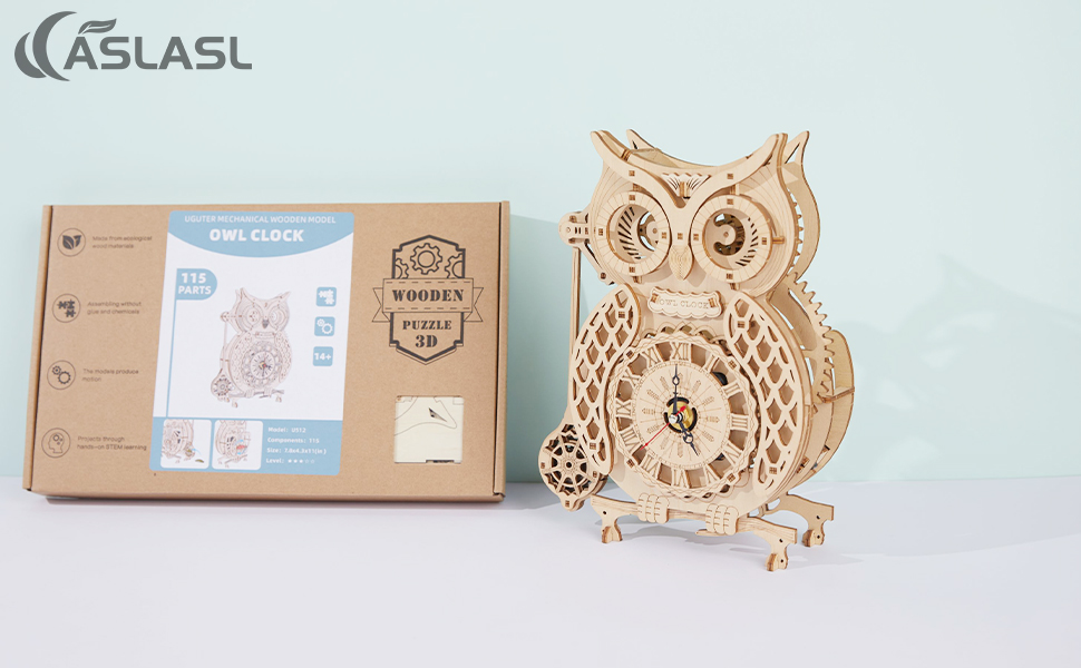 Amazon.com: 3D Owl Timekeeper Puzzle - 115PCS Wooden Mechanical